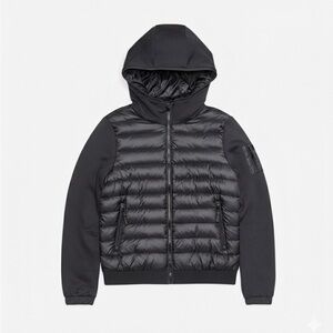 Esprit Black Puffer 90% Grey Duck Down Jacket with Hood